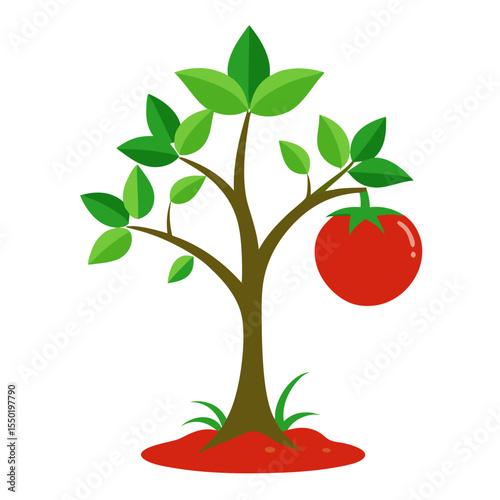 Tree Tomato Flat Icon Design