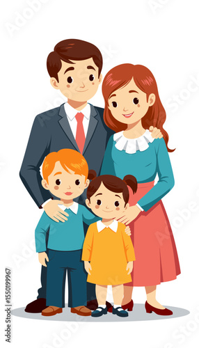Family standing together smiling with two children for human rights day  