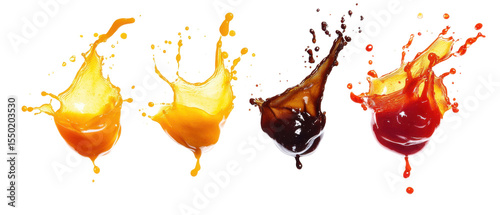 Artful Sauce Blends for Creative Cooking Inspiration on transparent background. cut flower elements, garden themed designs. Top view high quality PNG. design elements, top view - flat lay