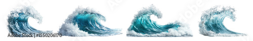 PNG Dynamic ocean wave illustrations, element set on transparent background