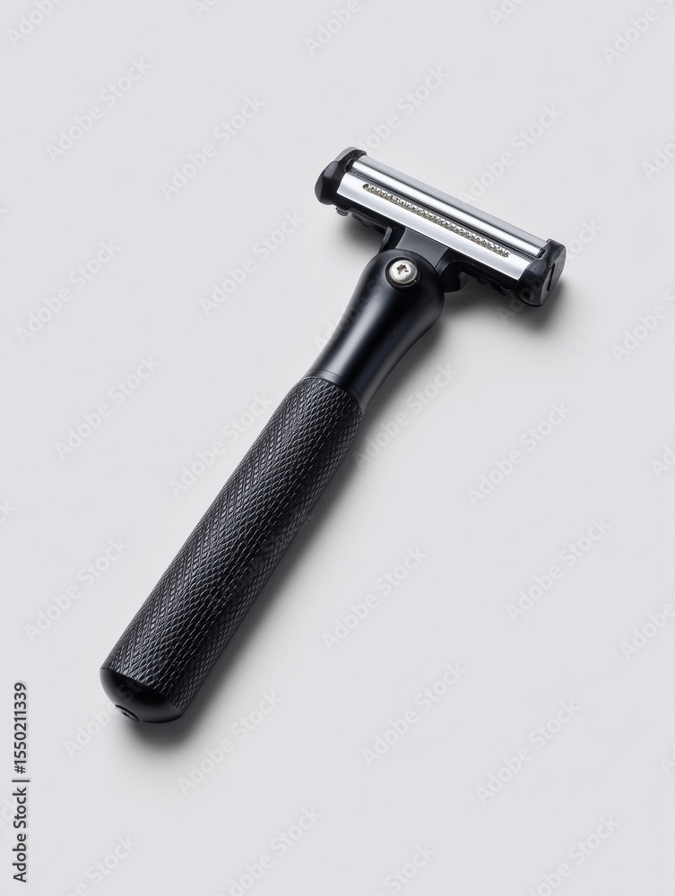 Black modern razor on clean white background
Black modern razor on clean white background