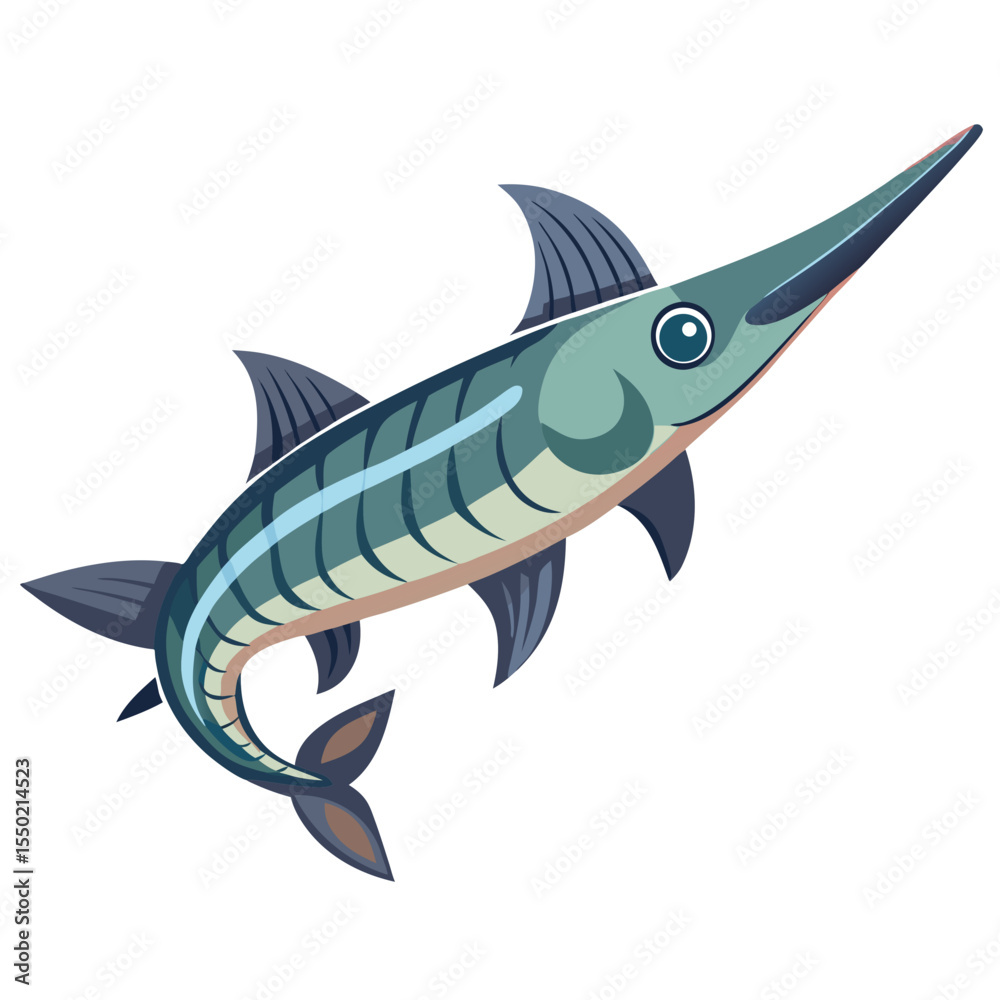 Fototapeta premium Paddlefish Silhouette Vector