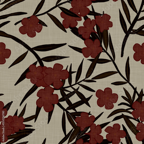 seamless floral pattern in muted red tones