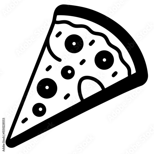 Delicious Slice of Pizza: A single, inviting slice of pizza. The iconic Italian dish comes to life with an enticing illustration, ready to satisfy any craving