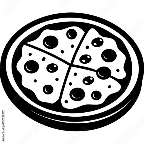 Delicious Slice of Pizza: A single, inviting slice of pizza. The iconic Italian dish comes to life with an enticing illustration, ready to satisfy any craving