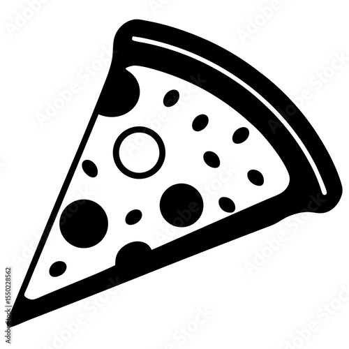 Delicious Slice of Pizza: A single, inviting slice of pizza. The iconic Italian dish comes to life with an enticing illustration, ready to satisfy any craving
