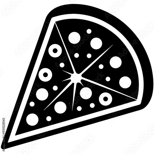 Delicious Slice of Pizza: A single, inviting slice of pizza. The iconic Italian dish comes to life with an enticing illustration, ready to satisfy any craving