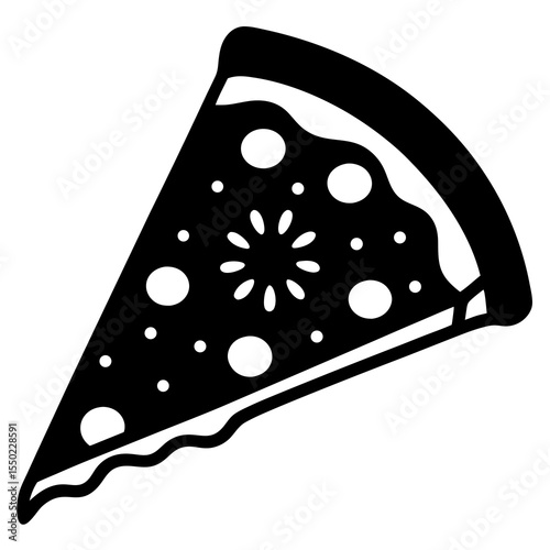 Delicious Slice of Pizza: A single, inviting slice of pizza. The iconic Italian dish comes to life with an enticing illustration, ready to satisfy any craving