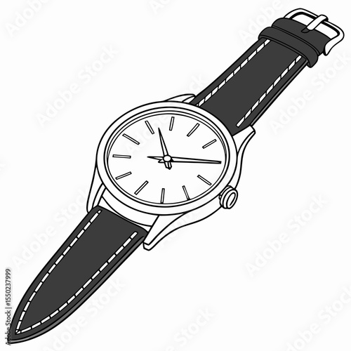 Single wristwatch vector