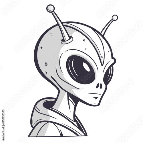 Single alien head vector