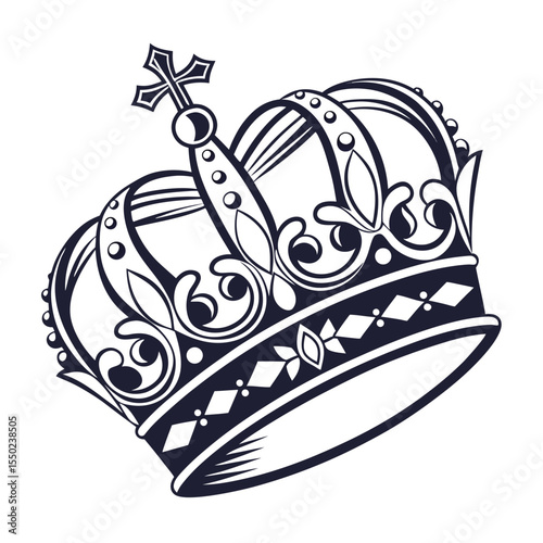 Single crown logo icon vector