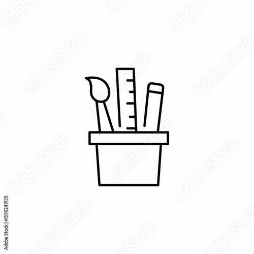 art supplies holder icon sign vector