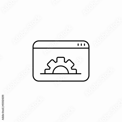 browser settings gear icon sign vector