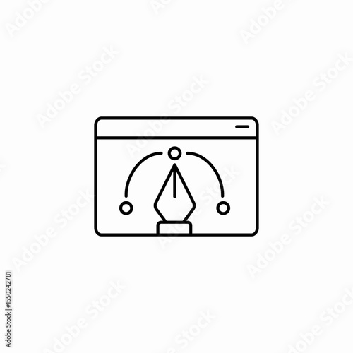 digital pen tool icon sign vector