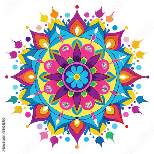 Color Splash Mandala Art