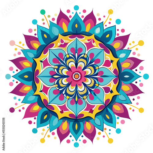 Color Splash Mandala Art