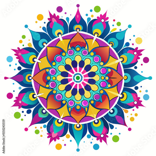 Color Splash Mandala Art