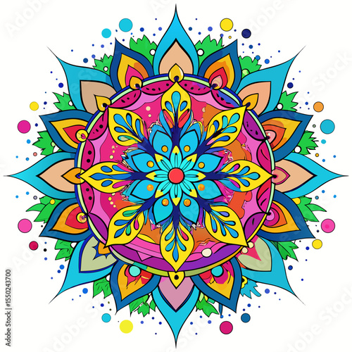 Color Splash Mandala Art