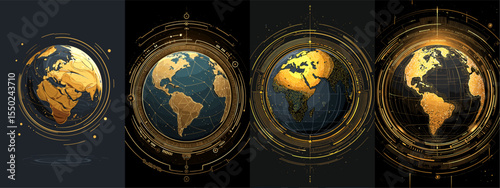 Stylized Golden Globe Representations with Geometric Elements