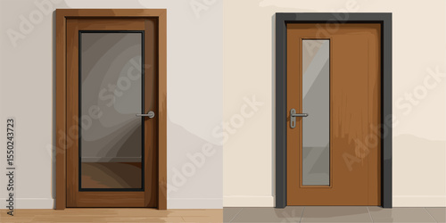 Stylish Wooden Doors with Glass Panels for Modern Interiors
