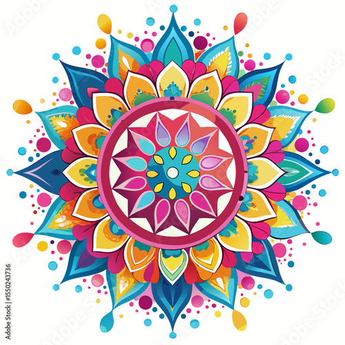 Color Splash Mandala Art
