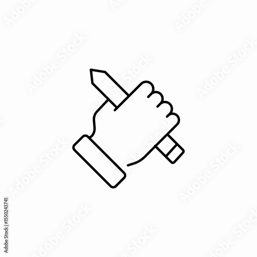 hand holding pencil icon sign vector