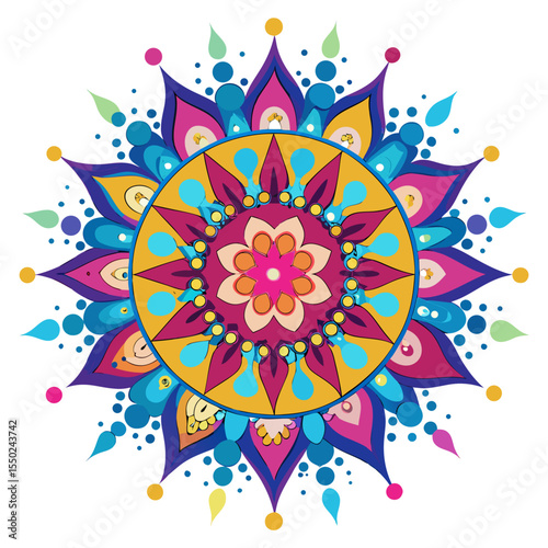 Color Splash Mandala Art