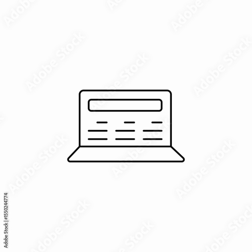 laptop display content icon sign vector