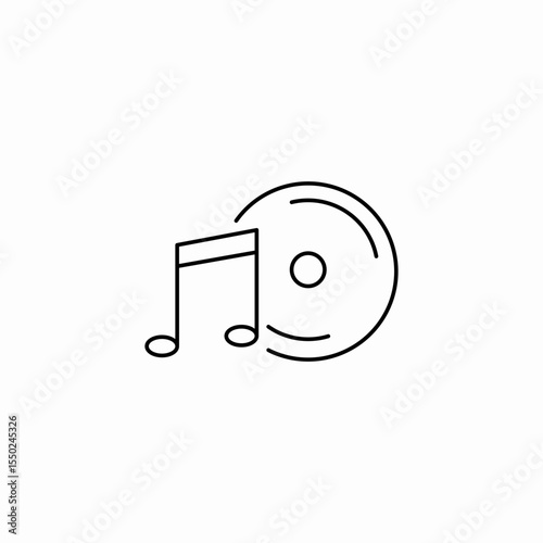 music disc note icon sign vector