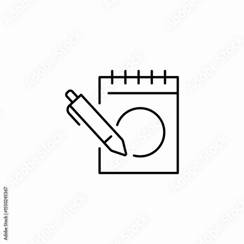 notepad writing pen icon sign vector