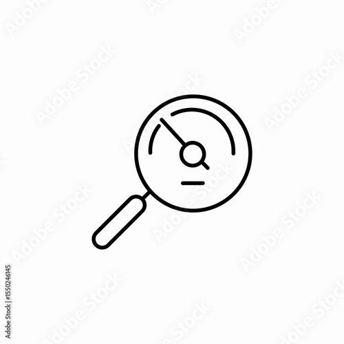 performance meter magnifier icon sign vector
