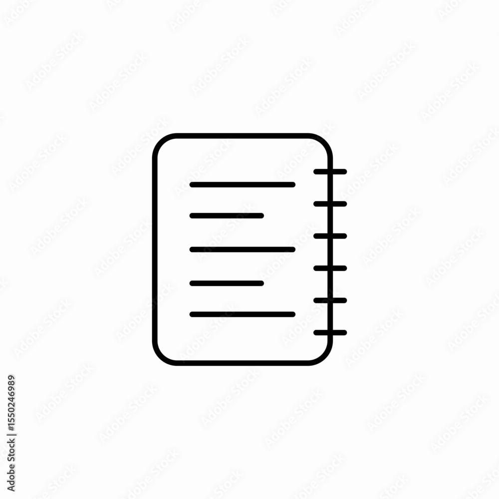 ruled pages notebook icon sign vector ruled pages notebook icon sign vector