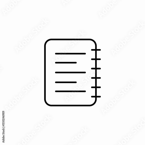 ruled pages notebook icon sign vector