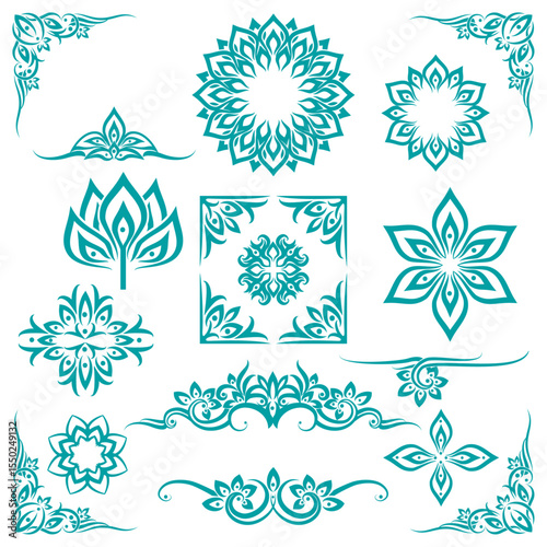 Ornamental Round Lace Mandala Design with Floral and Vintage Elements