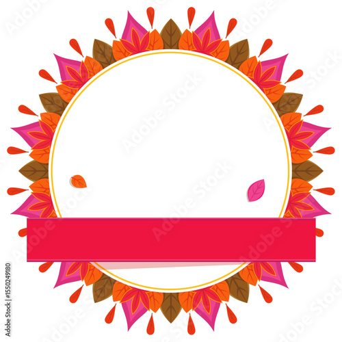 Ornamental Round Lace Mandala Design with Floral and Vintage Elements