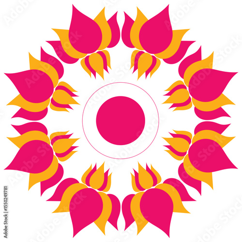 Ornamental Round Lace Mandala Design with Floral and Vintage Elements