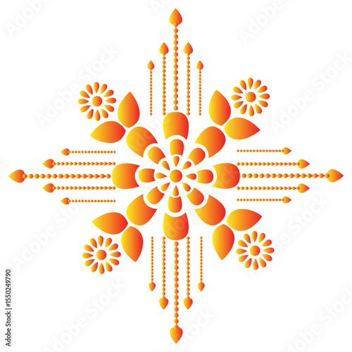 Ornamental Round Lace Mandala Design with Floral and Vintage Elements