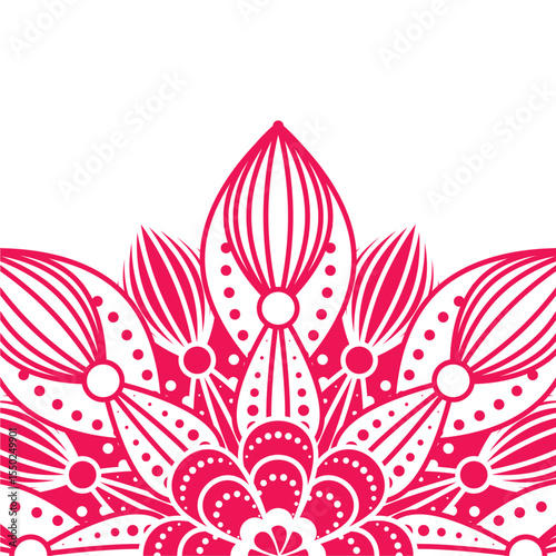 Ornamental Round Lace Mandala Design with Floral and Vintage Elements