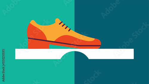 Dual Perspective A split illustration with two views on one side a shoe pressing down into the gum showcasing the flattening effect and on the other side the same shoe lifting
