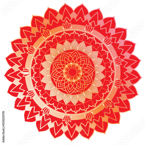 Ornamental Round Lace Mandala Design with Floral and Vintage Elements