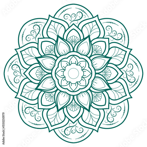 Ornamental Round Lace Mandala Design with Floral and Vintage Elements