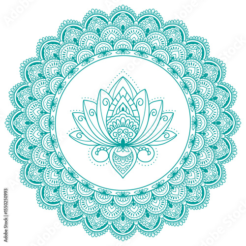 Ornamental Round Lace Mandala Design with Floral and Vintage Elements