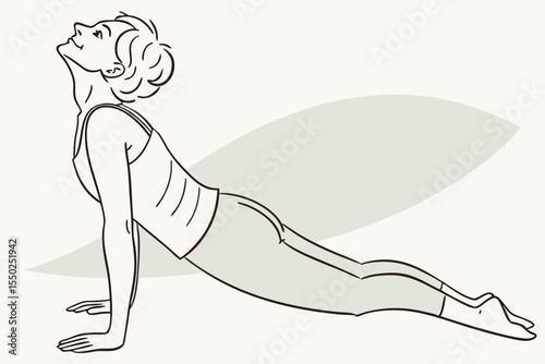 Close-up of hands and upper body arching in Bhujangasana position