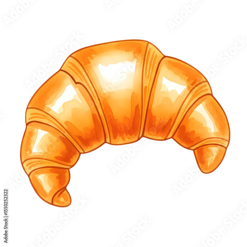 Croissant Illustration on Transparent Background