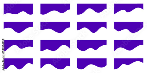 Wave shape certificate vector header. Luxury curved border design, cover cover. Abstract divider for banner footer, side bar decoration. Website separator for flyer, ribbon pattern bottom page frame