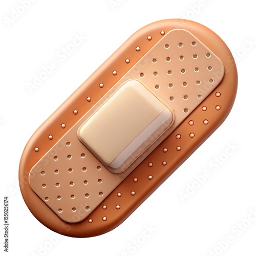 Brown and Beige Adhesive Bandage Illustration Clean Functional Medical Patch Design plaster