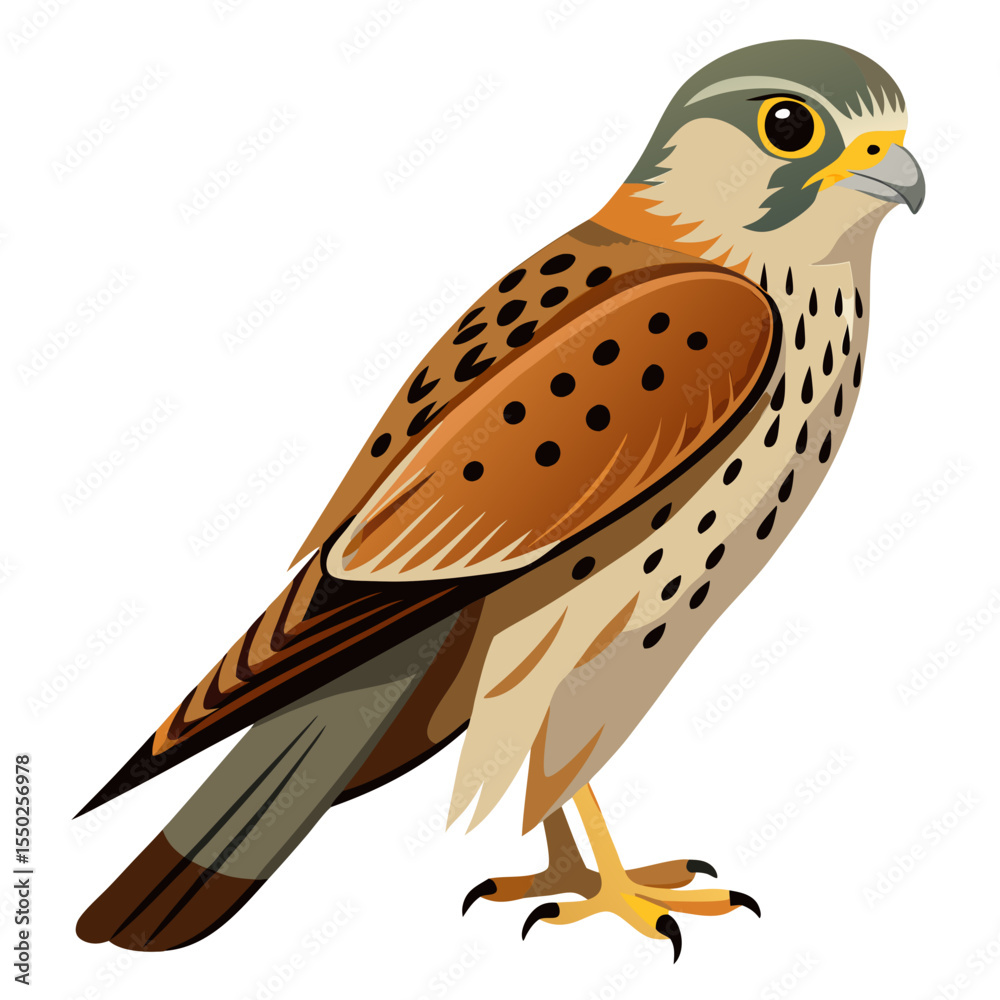 Obraz premium Kestrel Bird Silhouette Vector