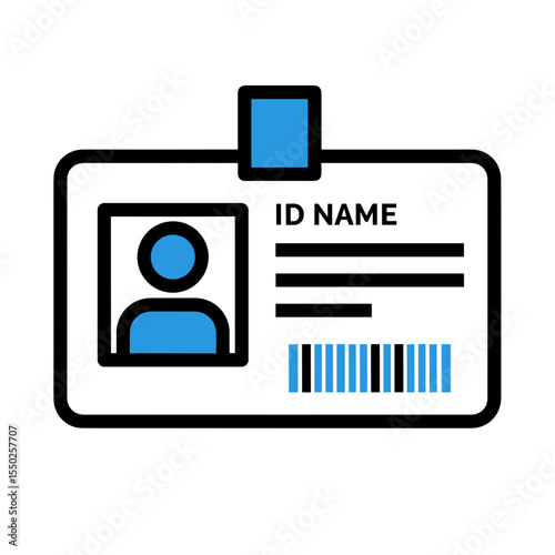 Simple Outline Id Card Employee Identity Pass Identification Icon Symbol