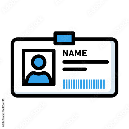 Modern Lineart Identification Name Tag Corporate Employee Access Card