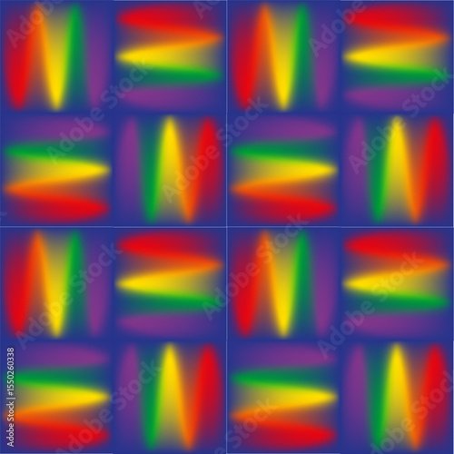 Endless vector seamless pattern consisting of various colorful graphic elements.